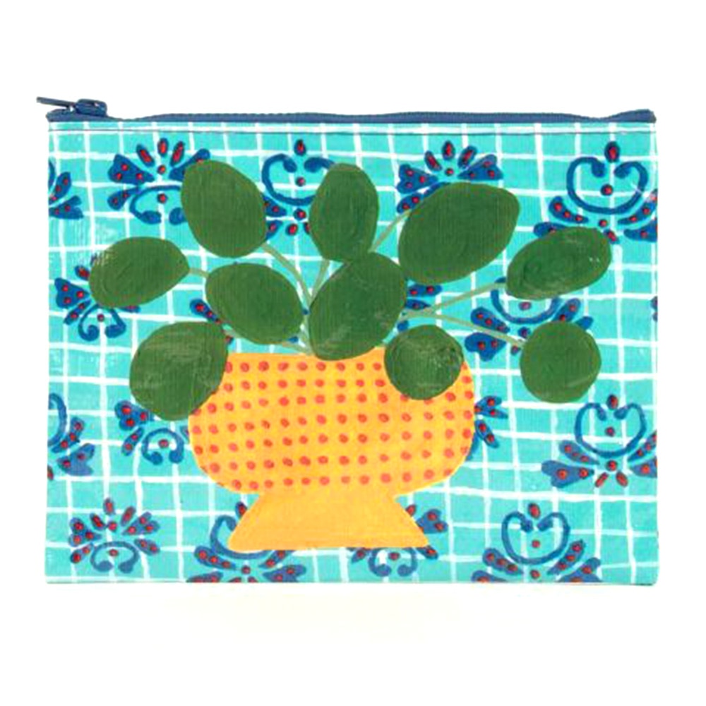 BlueQ, Zipper, Pouch, 7.25"x9.5", Pretty Plant